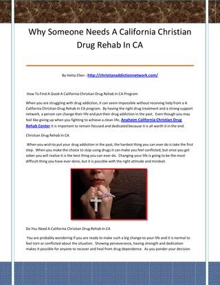 Christian 
  Substance Abuse Counseling